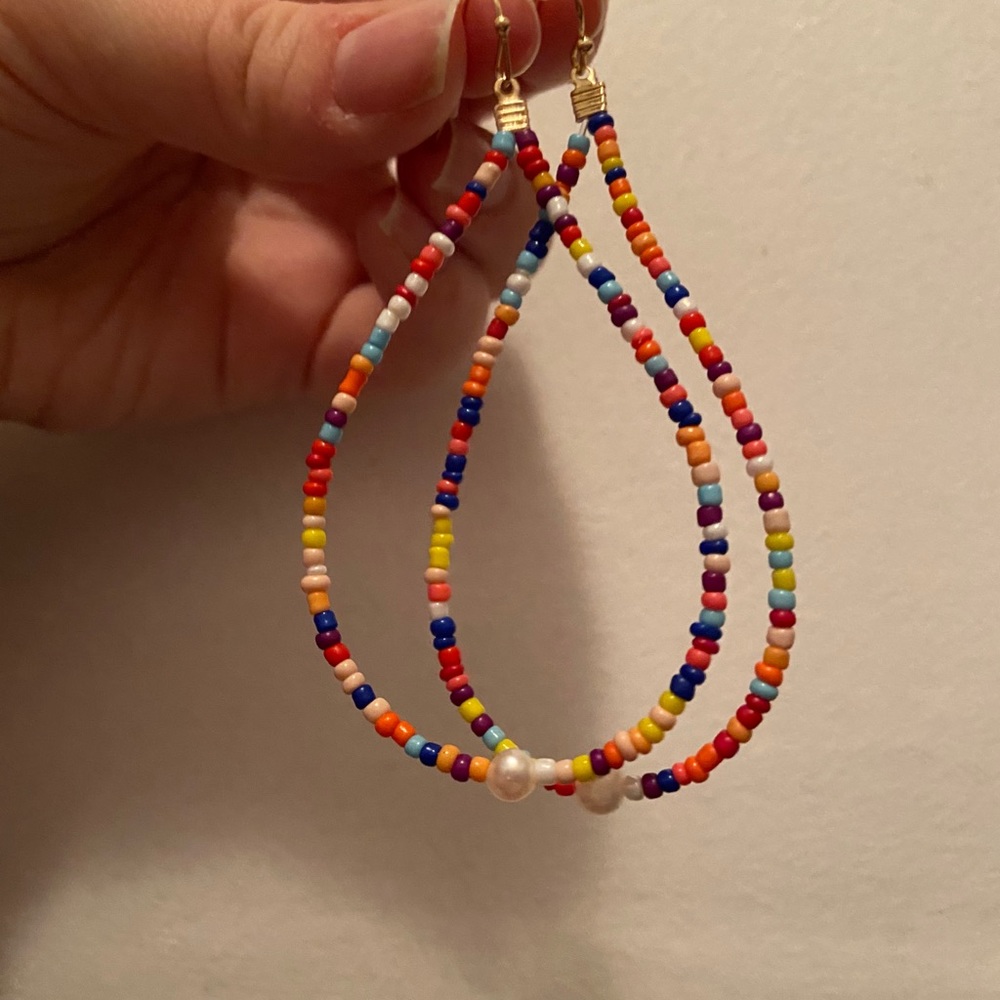 Colorful hanging earrings